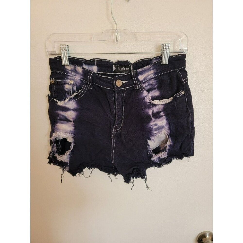 Blue Topic Distressed Shorts XS 26 CutOff Shorts Grunge Punk Cowgirl Rockabilly